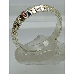 Quality Vintage 1990's Diamond-Cut Sterling Silver Wedding Band Ring Size 8.25